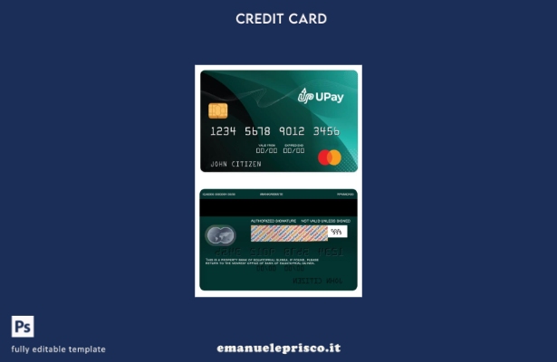 modello di carta UPay Guinea Equatoriale stile verificato